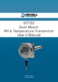 Thumbnail of document Manual - DT722 Humidity & Temperature Transmitter